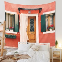 window nature landscape tapestry wall hanging sea scevery out of the window tapestries background ceiling table cloth home decor
