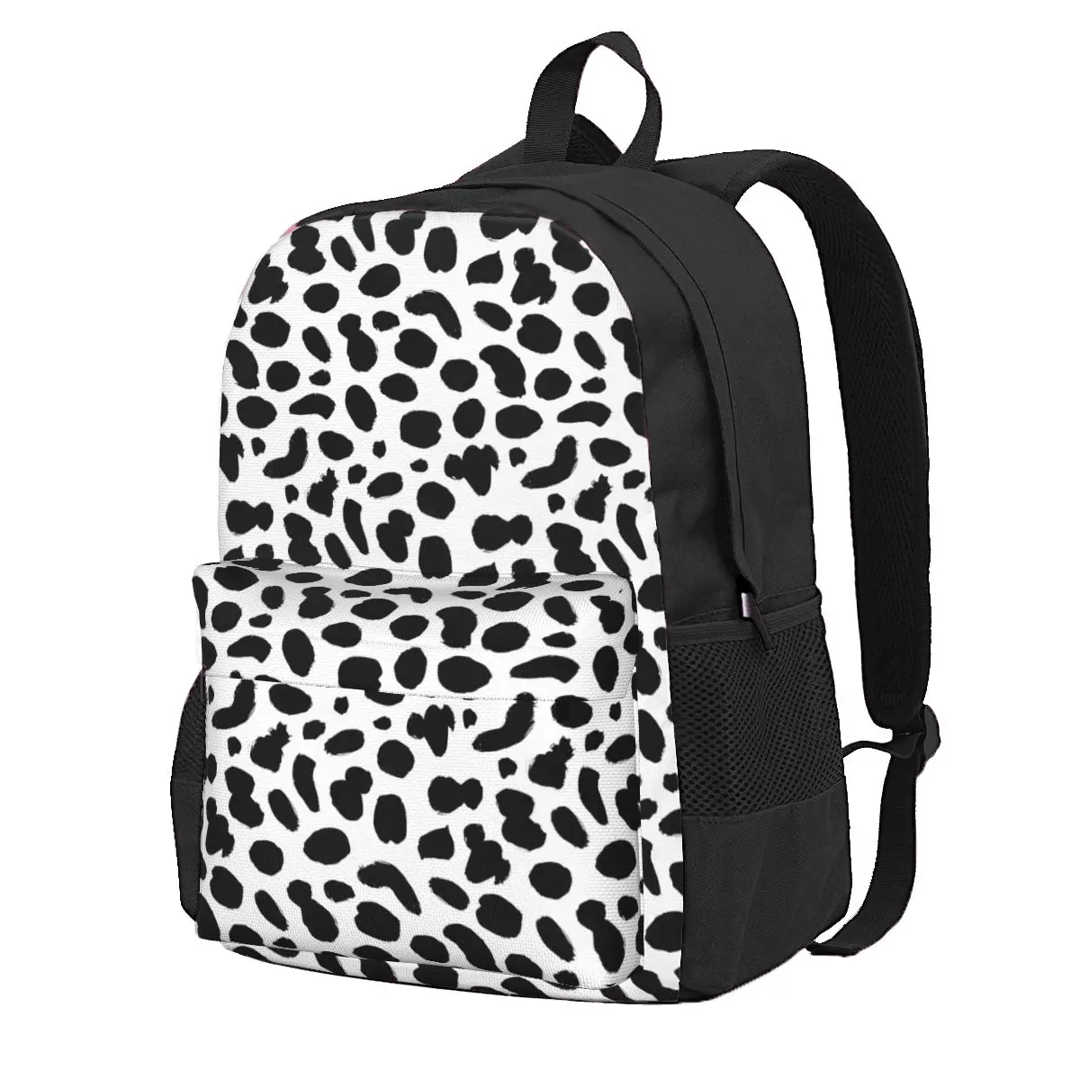 

Dalmatian Print Backpack Black Spots Boy Polyester Travel Backpacks Pattern Style School Bags Rucksack