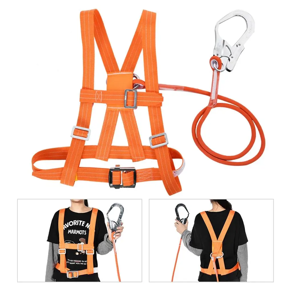 

6 Stypes Outdoor Adjustable Climb Harness Safety Belt Rescue Rope Aerial Work Large Buckle 1 6m