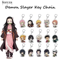 bofuer popular anime demon slayer keychain ghost slayer nezuko cartoon character acrylic accessories keyring jewelry gifts