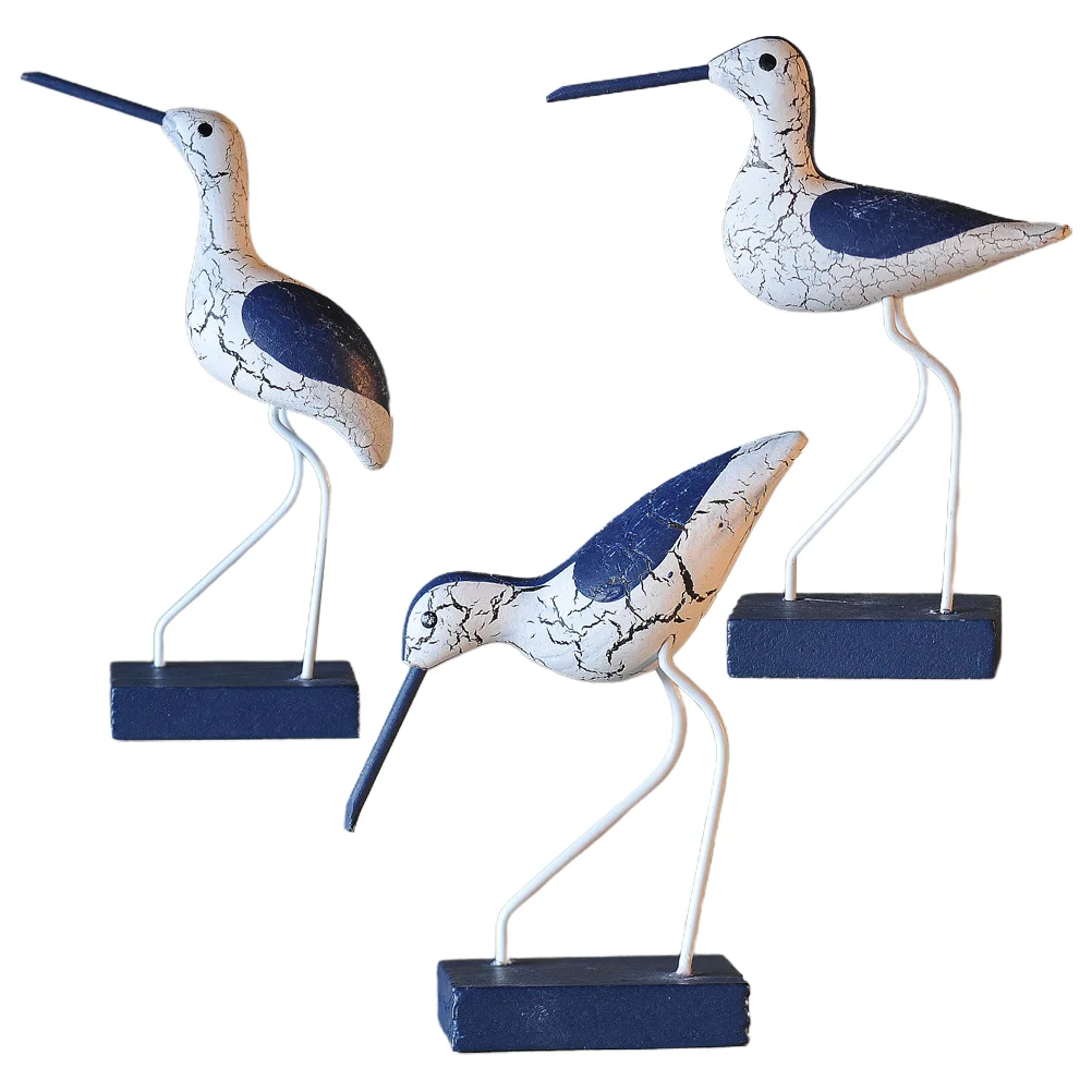 

3 Pcs Kids Outdoor Table Sea Birds Figurines Nautical Party Favors Seagull Decorations Rustic Statue