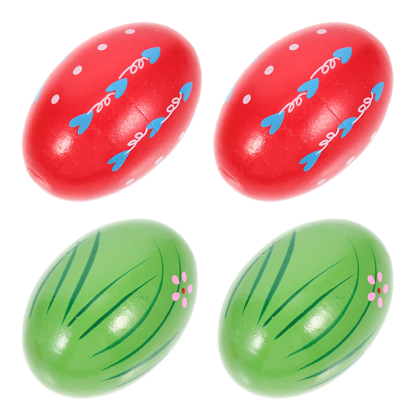 

4pcs Musical Egg Shakers Maraca Egg Egg Percussion Instruments Early Educational Playthings Wooden Egg Shakers for Gift Children