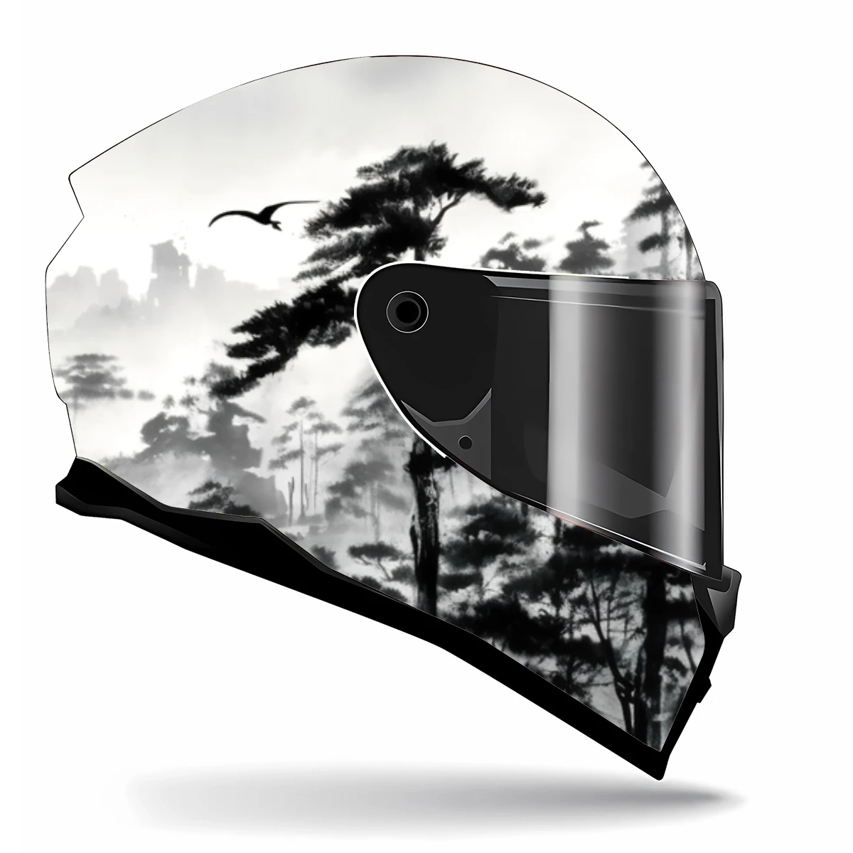 Чернила китайский пейзаж полный шлем наклейка мотоциклетный гоночная