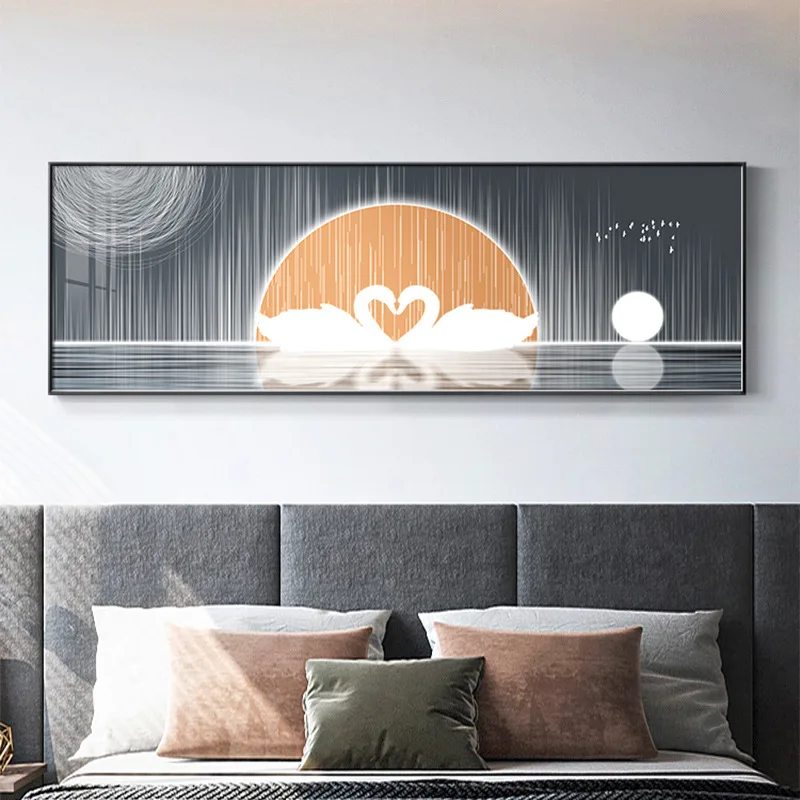 

Swan Sun Abstract Landscape Deer Nordic Modern Print Painting Wall Art Picture Poster Canvas Hotel Living Room Home Decoration