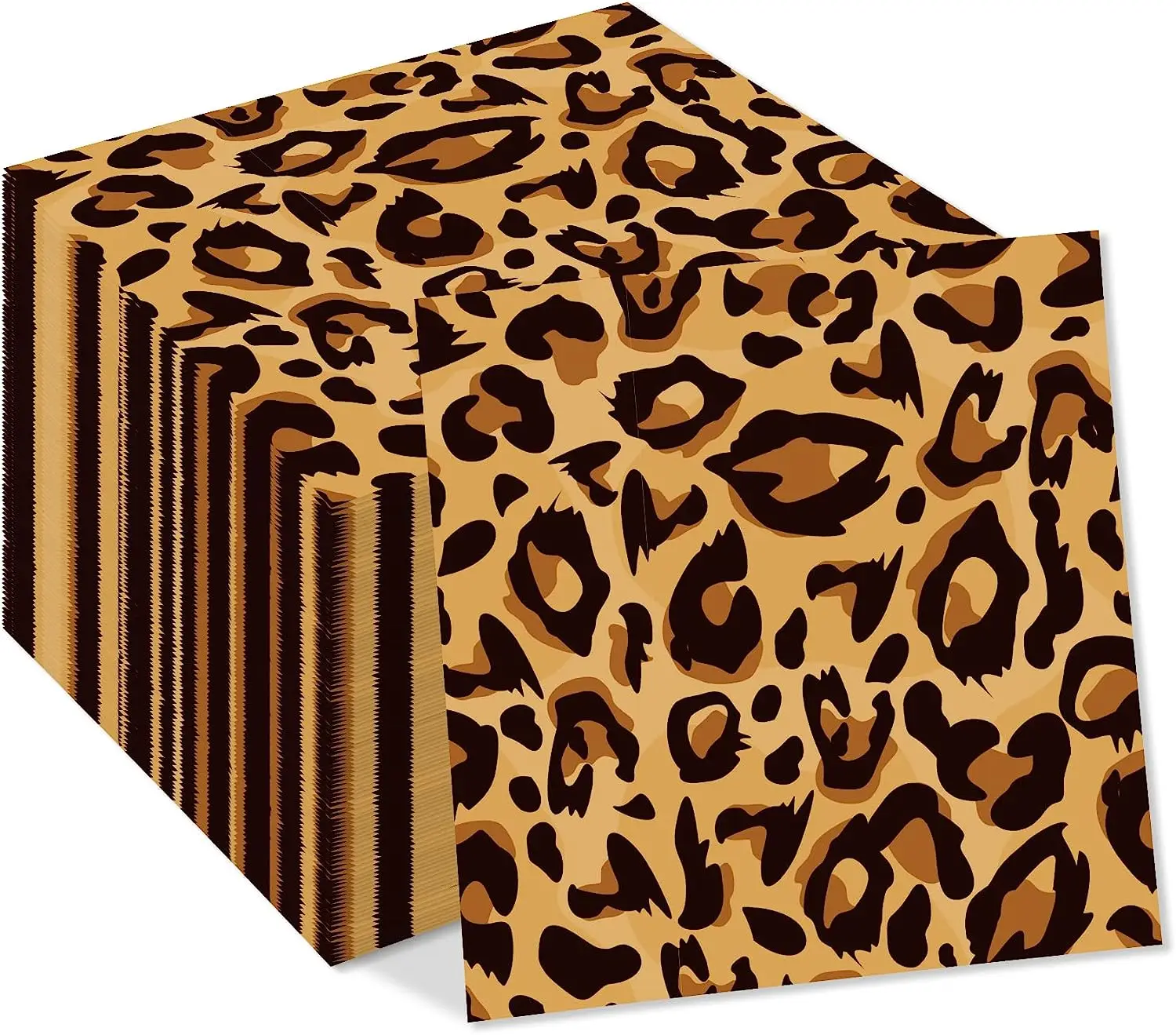 

100PCS Animal Leopard Print Paper Napkins, 33cm*33cm Disposable Dinner Napkin for Leopard Themed Birthday Party ,Tableware Decor
