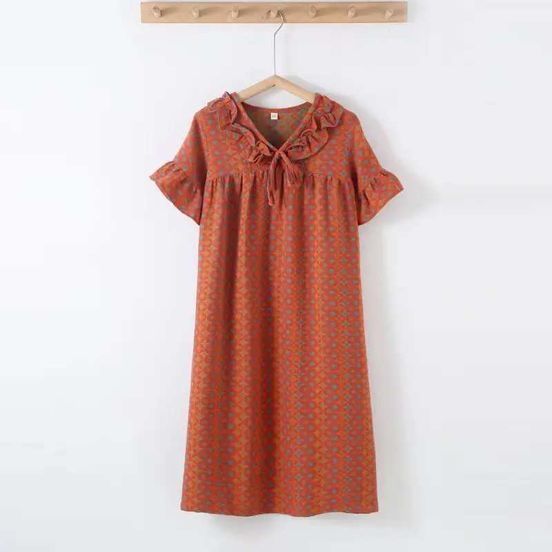 Фланелевый Халат ночные рубашки хлопковая ночная рубашка женское цветное Тканое