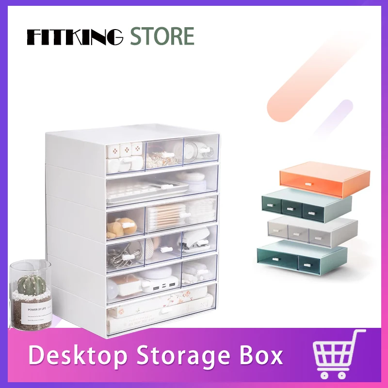 

Desktop Storage Box of Office Student Dormitory Can Be Stacked with Stationery, Cosmetics, Lipstick and Jewelry Storage Box