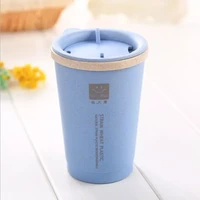 double layer wheat straw cup with vent hole watercup thermal insulation environmental protection handy coffee cup mug leak proof