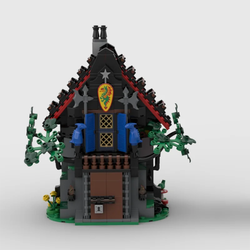 Фото Moc средневековый классический замок, здание, волшебная мастерская, модель DIY, сборка, строительные блоки, игрушка, детский подарок на день рождения №2