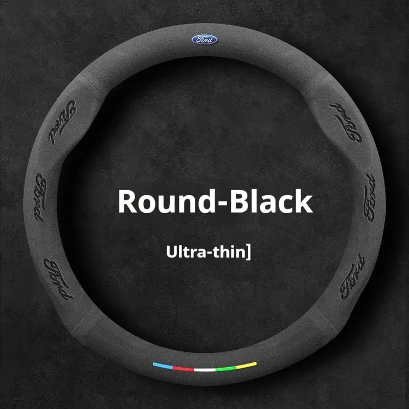 Автомобильный замшевый противоскользящий чехол на руль для Ford Mondeo Focus Raptor Puma Edge Explorer Ecosport Ranger F150 Kuga Fiesta Fusion