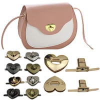 1pc metal heart shaped bag turn twist lock fasteners clasp buckle for handbag shoulder bag purse diy hardware accessories
