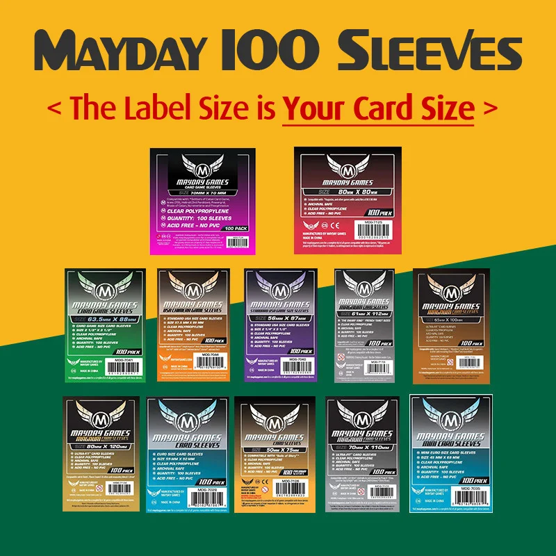 100 Sleeves MAYDAY Card Game Sleeve Protector Board Game Pro