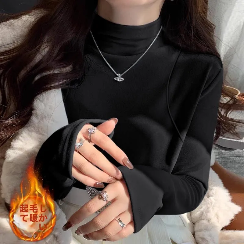 Утолщенная двусторонняя шлифовальная рубашка Dralon теплая нижняя с полувысоким