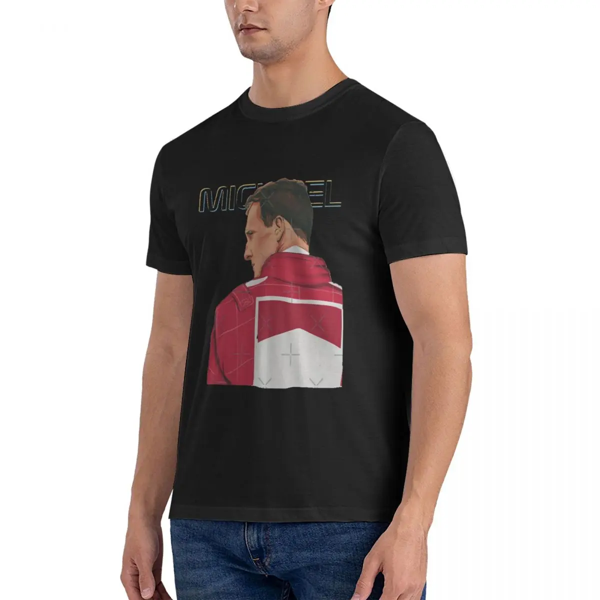 Мужские футболки Schumi Legend F1 для водителей команд круглые с короткими рукавами из