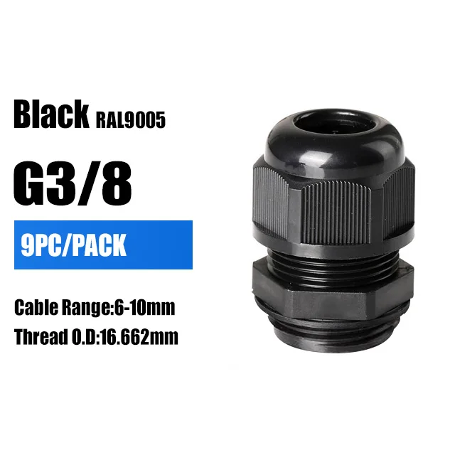 

Нейлоновые кабельные вводы G3/8 G1/2 G1/4 G3/4 G1 G1-1/4 IP68