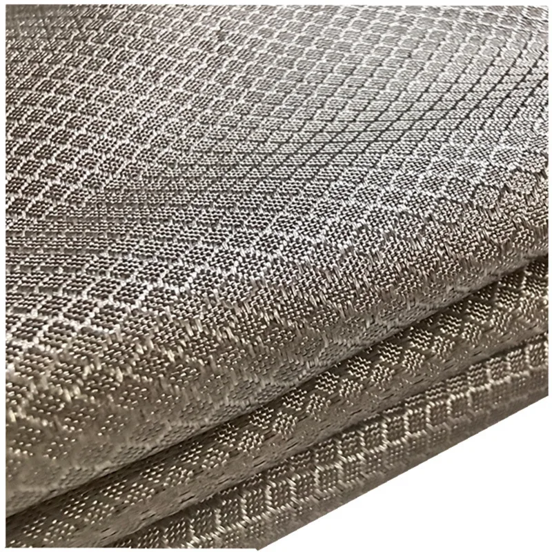 150 см ширина Серебряное волокно бриллиант клетчатая защита от излучения ткань