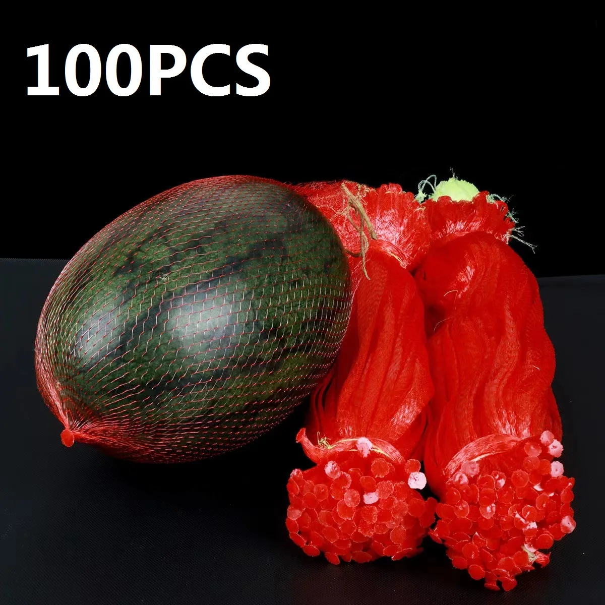 100PCS Watermelon Grow Net Bags Reusable Cantaloupes Mesh Thicken Cucumbers Growing Supporting Storage Net Bags for Vegetable