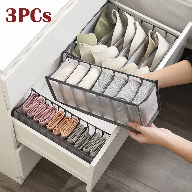 

NEW 2/3PCs Underwear Drawer Organizer Storage Box Foldable Closet Organizers Drawer Divider Storage Boxes for Underpants Socks B