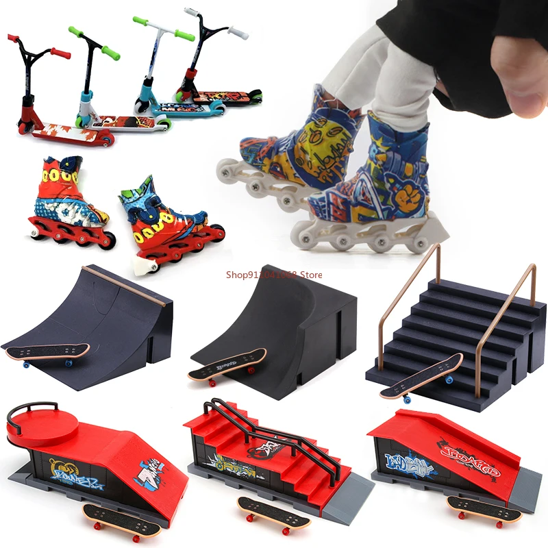 S Mini Skate Park Ramp Sets Finger Scooter Fingertip Bikes F