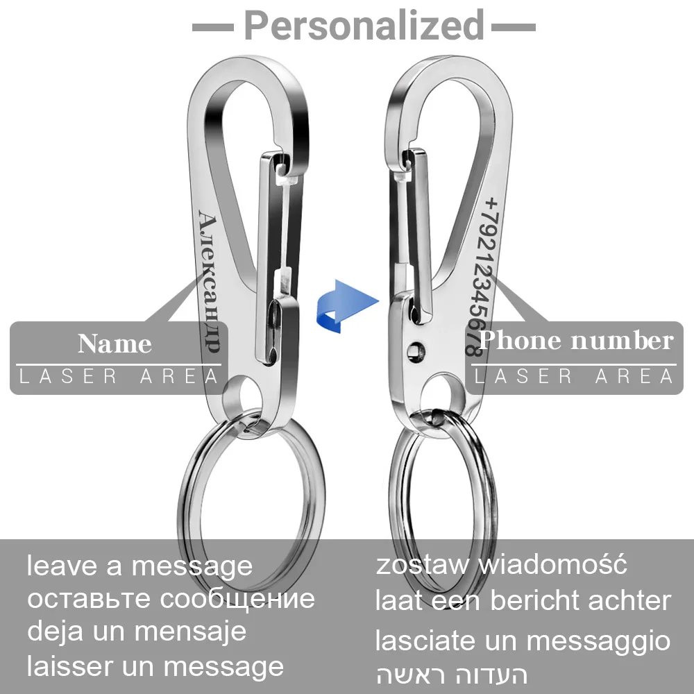 

304 Stainless Steel Keyring Personalized Name Number Custom Lettering For Men Car Fashion Key Chain Ring Holder Buckles K424