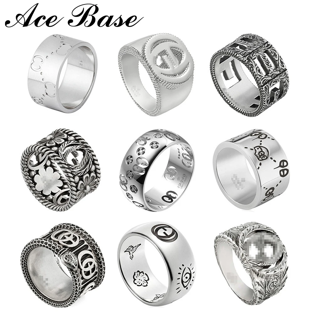 

2022 New Original Vintage Couple Rings for Women Men Wolf Daisy Skull High Quality Retro Snake Paint Old Jewelry Rings Wholesale