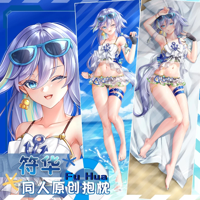 

Аниме игра Honkai Impact 3 Fu Hua, купальник дакимакура, 2-полосная обнимающая подушка для тела, чехол, японская модель, наволочка