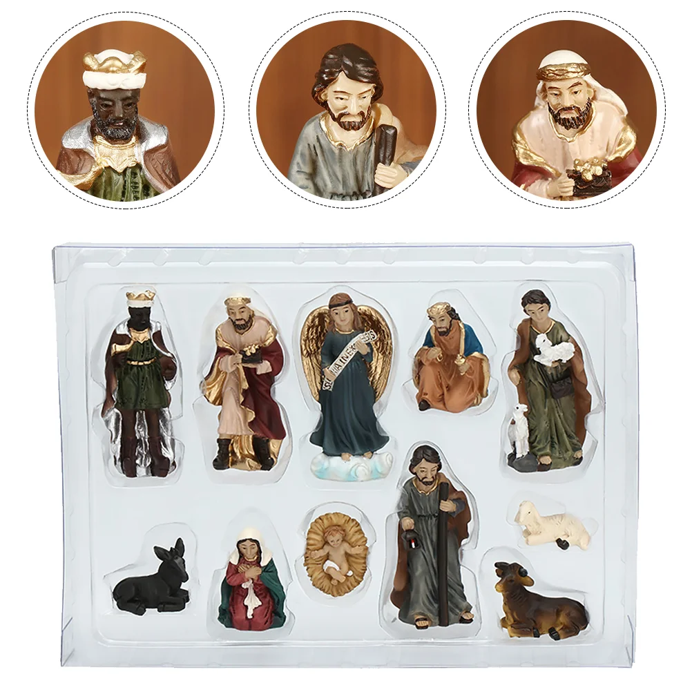 

Nativity Jesus Decoration Thebirth Set Decor Resin Church Figure Model Christ Baby Home Hope Ornaments Household Religious