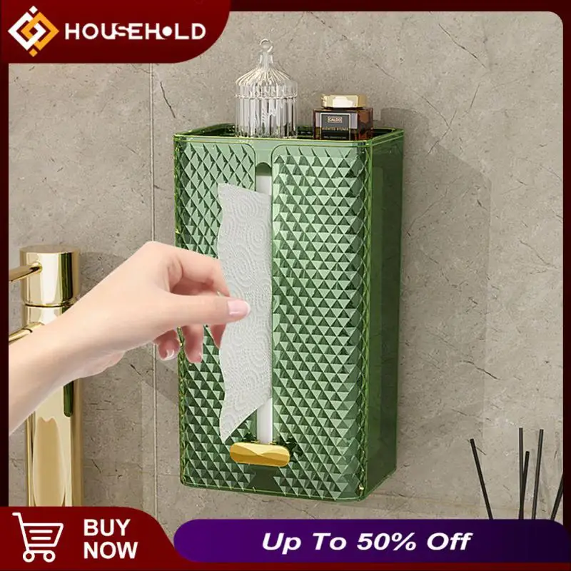 

Wall-mounted Wet Wipe Holder Adhesive Nodic Transparent Tissue Box Plastic Space-saving Napkin Paper Case For Kitchen Office