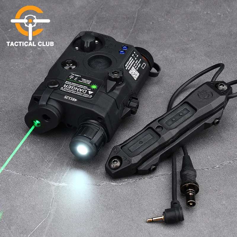 WADSA PEQ-15 LA-5C Green /Blue IR Laser Switch Double Plug Pressure Combo SET SF M300 M600 Flashlight DBALWeapon Light Accessory