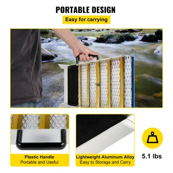 VEVOR Aluminum Alloy Sluice Box with Digital Pocket Scale 24/30/36/50in Portable Manual Gold Jewelry Panning Prospecting Tools 3