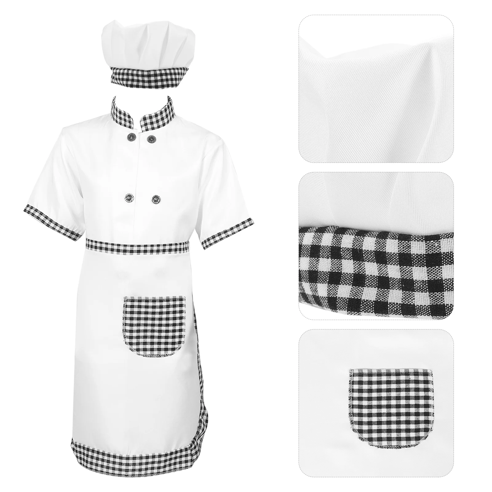 

Career Role Play Hat Chef Outfit Kids Cook Apron Kitchen Cooking Baby Costume Toddler Funny Head-wear Coat Cosplay