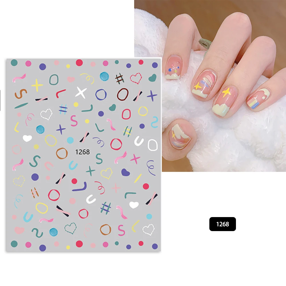 

Winter Heart Nail Stickers For Sliders Line 2022 Leaves Flowers Nails Sticker Panda Shape Decor Decal