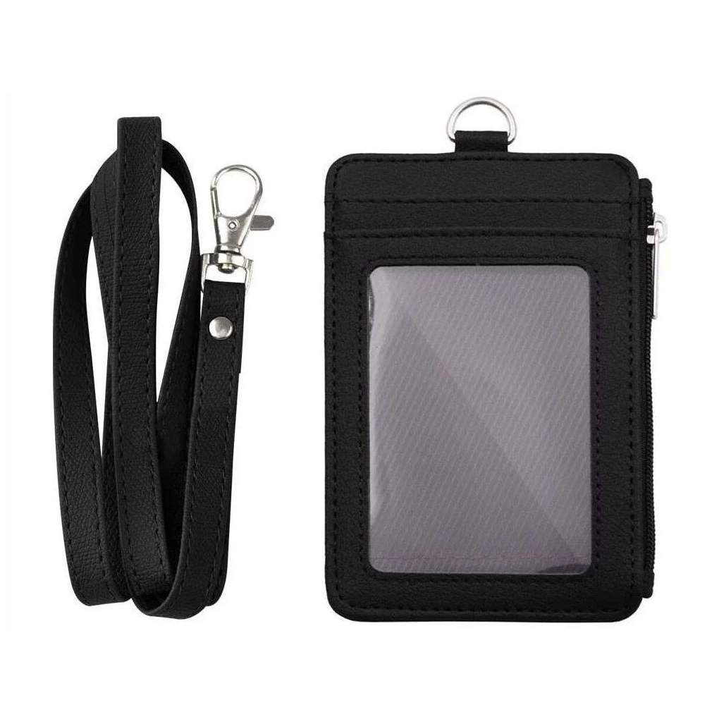 

Neck Strap ID Card Holder Multi-purpose Badge Credit Pass Cards Case Multi-slots Cover Accessory School Student Office