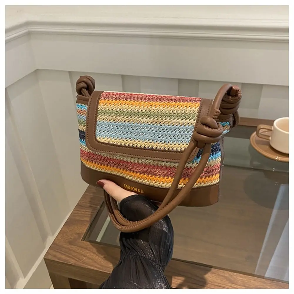 Повседневная плетеная Сумка через плечо вместительная соломенная сумка ручной