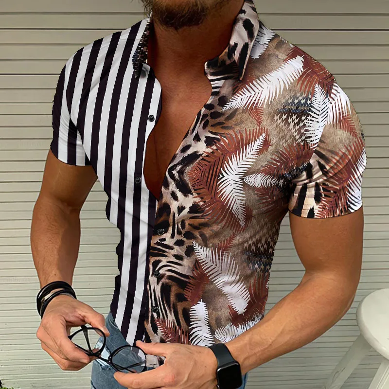 Hot Print Shirt Casual Beach Cardigan for Men