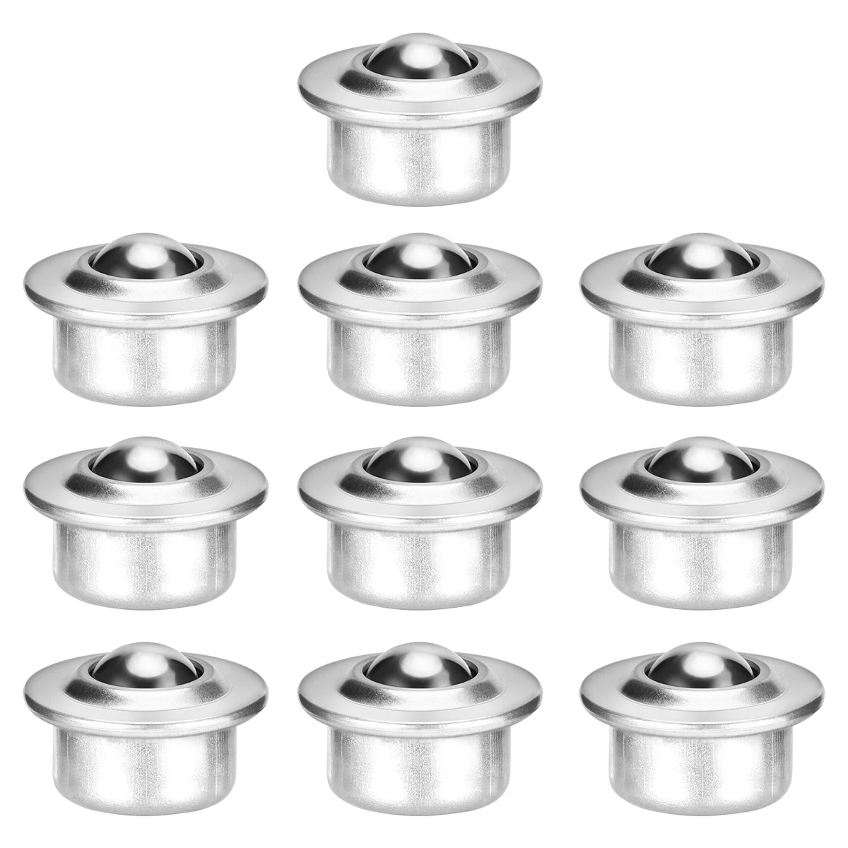

BESTOMZ 10pcs Stainless Steel Universal Base Metal Ball Bearing Casters Mounted Bearing Transfer Bearings