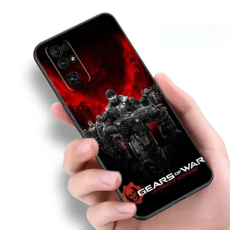 Черная силиконовая телефонная розетка Gears Of-Wars для Honor 70 90 Lite X40 GT X50 i X5 Plus X6A X6S X7A X8A