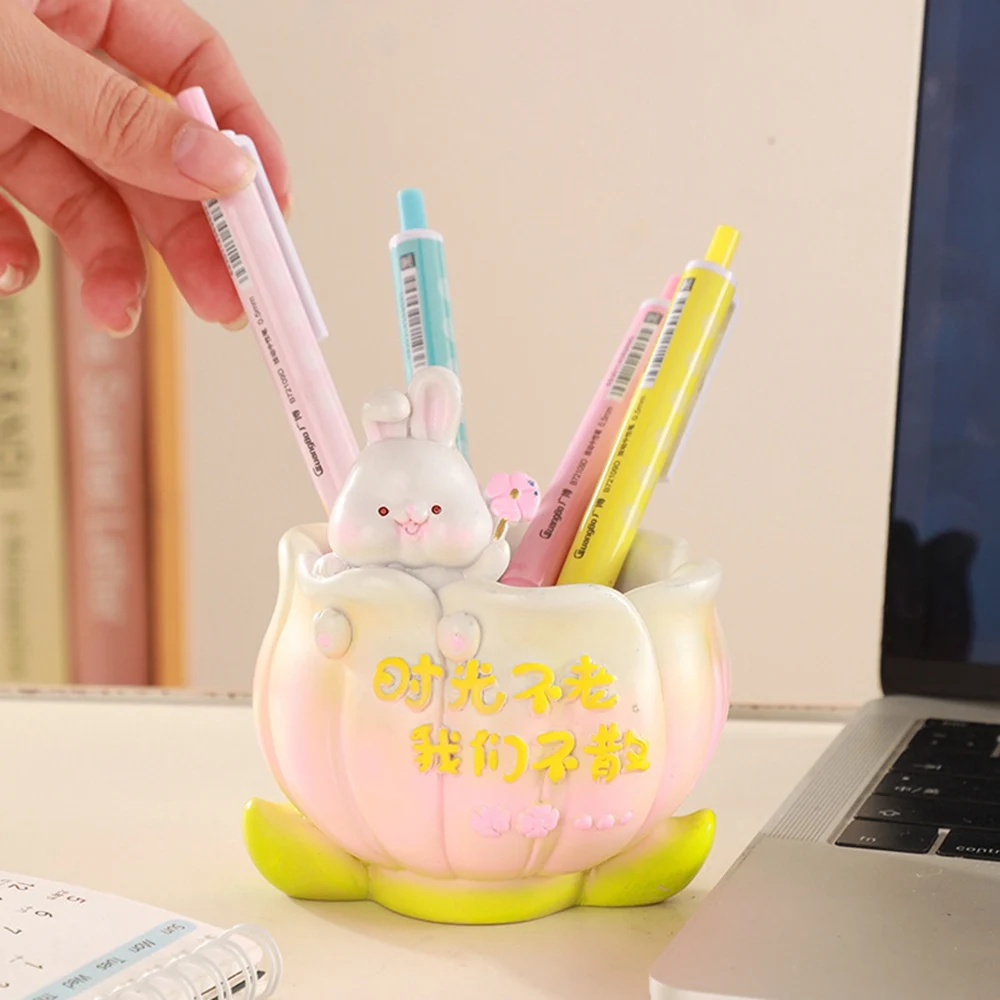 Подставка для ручки с изображением тюльпана и кролика украшение занятий друзей