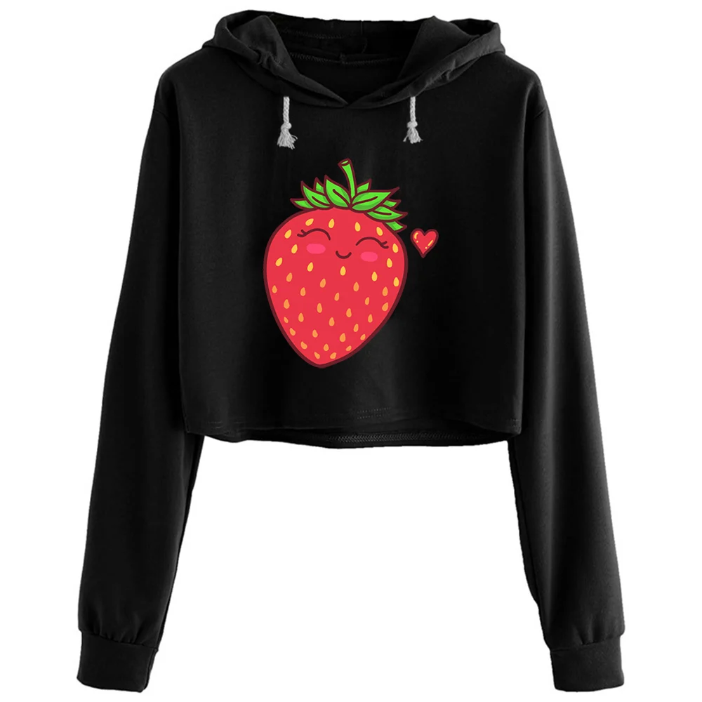 

Strawberry Hoodies Women Emo Aesthetic Kpop Korean Pullover For Girls