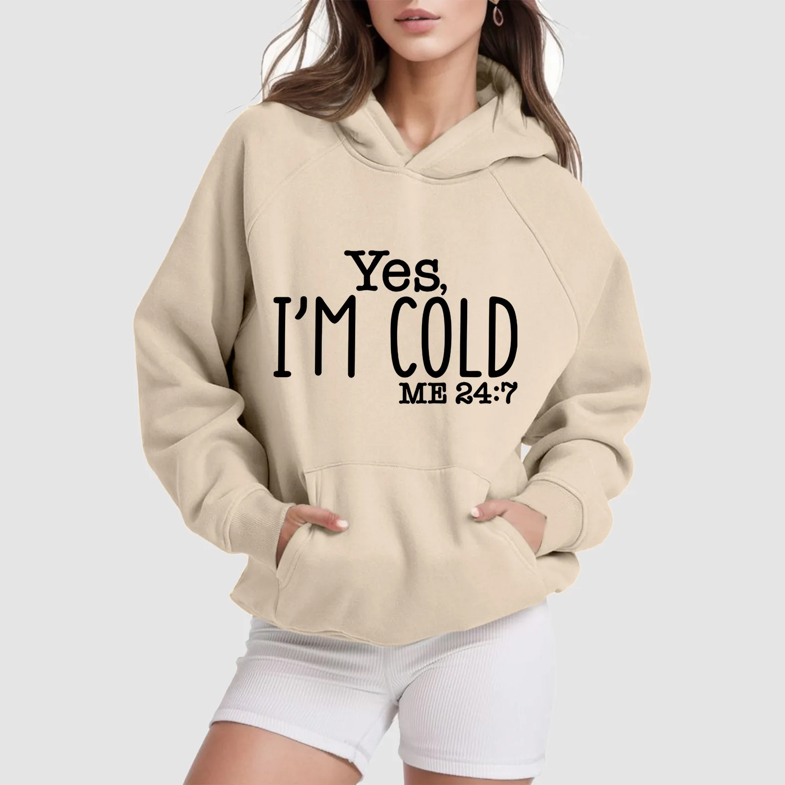

Women Letter Print Hoodie Casual Long Sleeve Workout Pullover Daily Street Loose Clothe For Ladies Comfortable Sweatshirt Autumn
