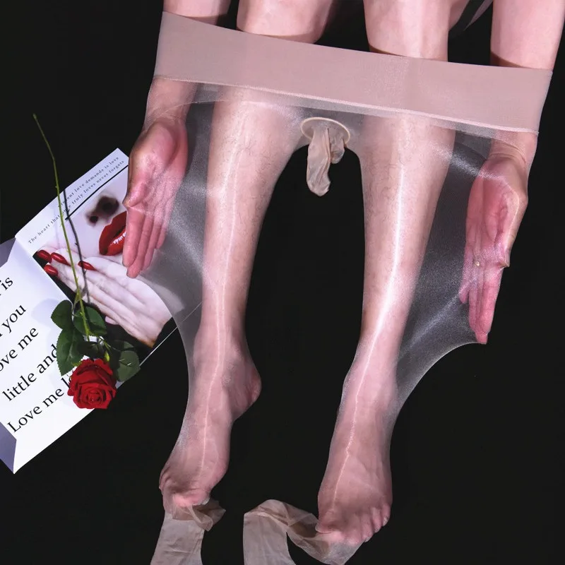 Мужские колготки шелковистые гладкие блестящие 1d ультратонкие чулки