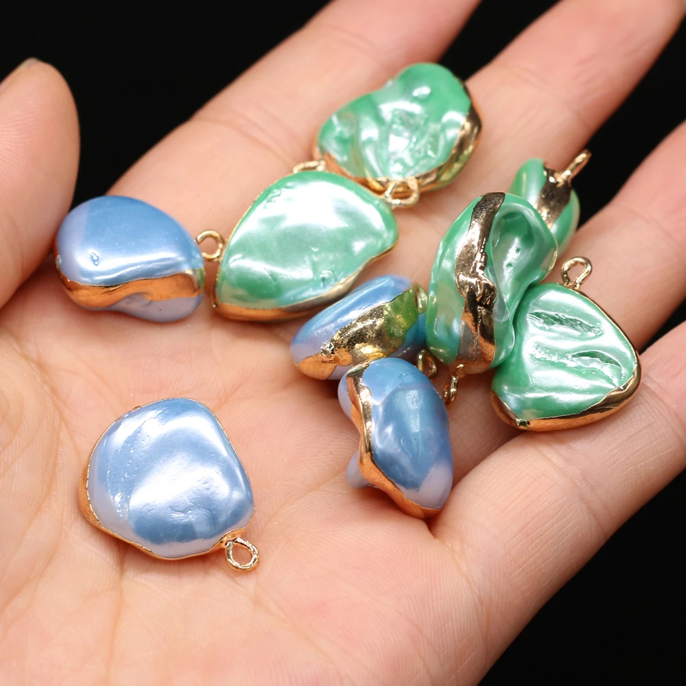 

5PC Natural Shell Irregular Gold-plated Pendant For Jewelry MakingDIY Necklace Earring Accessories Charm Gift Party15x18-16x20mm