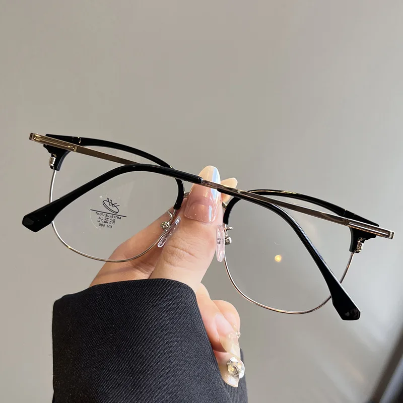 Новый стиль мужские очки в оправе полуоправа с блокировкой синего света женские