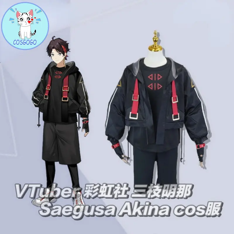 

COSGOGO Hololive Vtuber Saegusa Akina Косплей Костюм Хэллоуин наряды ролевая игра карнавальвечерние женский мужской костюм