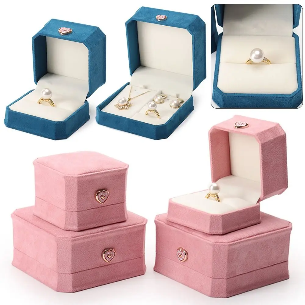 

Прочная восьмиугольная квадратная коробка для хранения колец для помолвки и свадьбы, шкатулка для драгоценностей, шкатулка для подарка