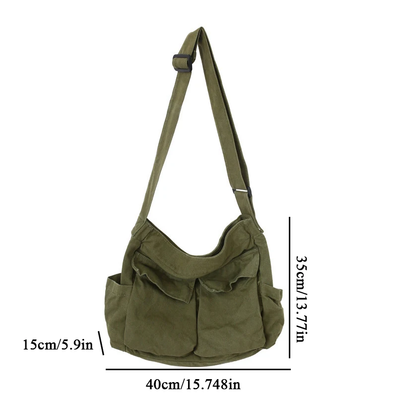 Women's School Messenger Bags For Men Shoulder Ladies Designer Handbag Solid Large Capacity Casual Canvas Shoulder Female Bags