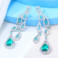 missvikki luxury long waterdops earrings high quality cubic zirconia european wedding party show best gift jewelry new original