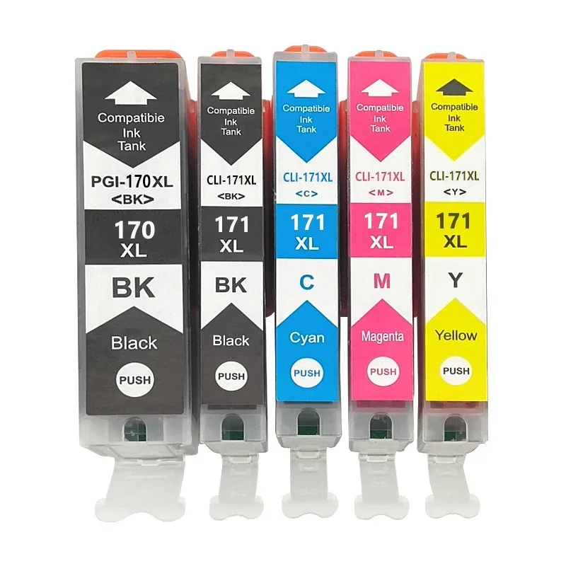 

PGI-170 CLI-171 Compatible Ink Cartridge for Canon PGI170 CLI171 PIXMA MG5710 MG6810 MG7710 TS5010 TS6010 TS8010 TS9010 Printer