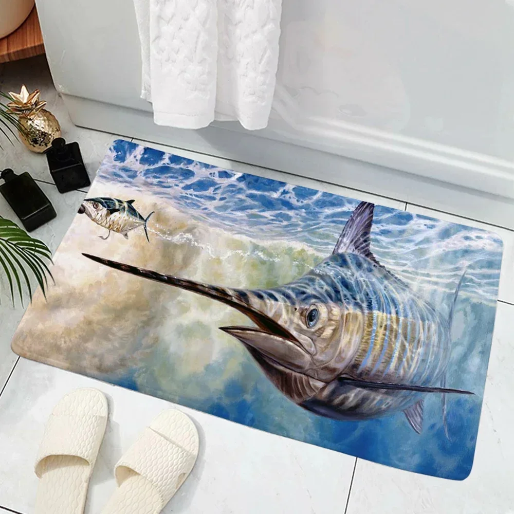 Персидский плетеный 3D рыбный повседневный ковер противоскользящий