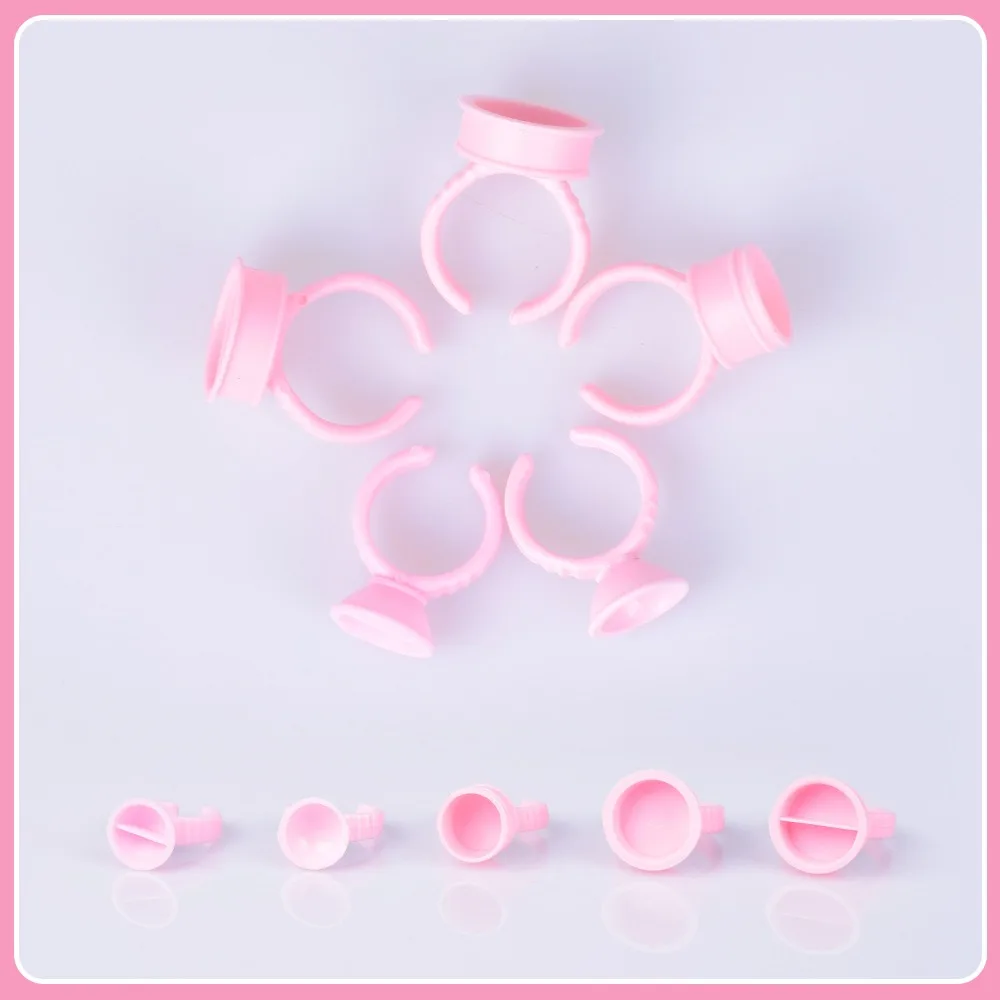 

100Pcs Disposable Tattoo Ink Caps Ring Microblading Permanent Tattoo Pigment Holder Cups Makeup Eyelash Glue Nail Gel Containers
